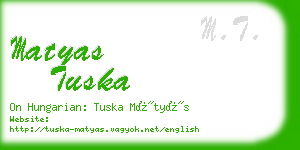 matyas tuska business card